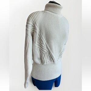 vintage 90s Nils Wool Blend Turtleneck Chunky Cable Knit Sweater Top Size M